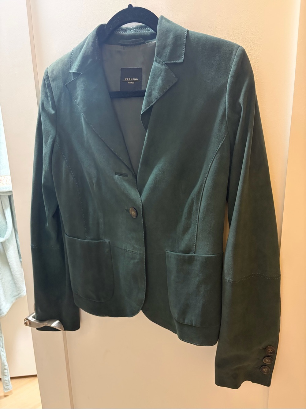 Weekend Max Mara Dark Green Suede Blazer